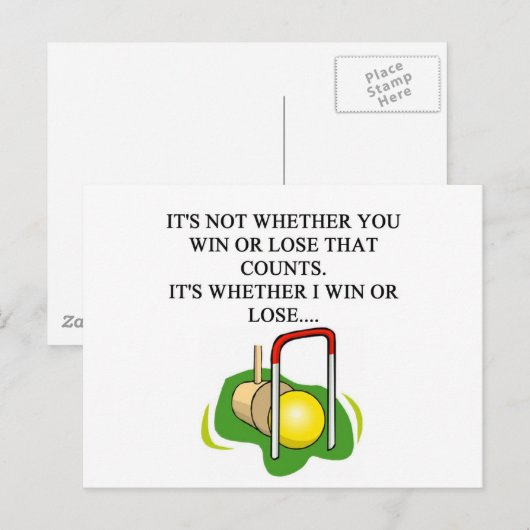 CROQUET-speler Briefkaart (Voorkant / Achterkant)