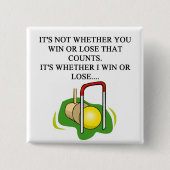 CROQUET-speler Vierkante Button 5,1 Cm (Voorkant)