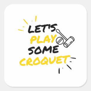 Croquet-spelers Vierkante Sticker