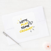 Croquet-spelers Vierkante Sticker (Envelop)