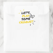 Croquet-spelers Vierkante Sticker (Tas)
