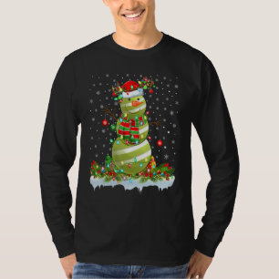Croquet Sports Xmas Lighting Funny Snowman Croquet T-shirt