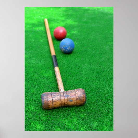 Croquetmateriaal op kunstgras poster (Voorkant)