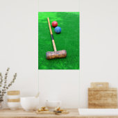 Croquetmateriaal op kunstgras poster (Keuken)