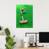 Croquetmateriaal op kunstgras poster (Thuiskantoor)