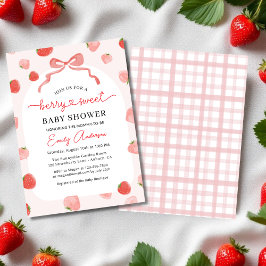 Croquette Berry Sweet Bow Aardbei Baby shower Kaart
