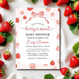 Croquette Bow Aardbei Berry Sweet Baby shower Kaart