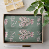 Croquette Bow Christmas Tree Personalized Name Tissuepapier (Geschenk)