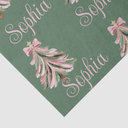 Croquette Bow Christmas Tree Personalized Name Tissuepapier (Detail)