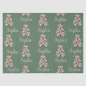 Croquette Bow Christmas Tree Personalized Name Tissuepapier (Voorkant)
