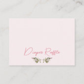 Croquette Roze Baby shower Boog Luier Raffle Kaart Visitekaartje (Achterkant)