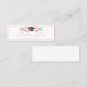 Croquette Roze Bow Afstuderen Naam Kaart Mini Visitekaartje (Voorkant / Achterkant)