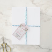 Croquette Roze Bow Arch Baby shower Gift Label Cadeaulabel (Met Touw)