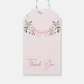 Croquette Roze Bow Arch Baby shower Gift Label Cadeaulabel (Achterkant)