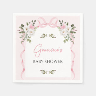 Croquette Roze Bow Arch Baby shower Papier Servet