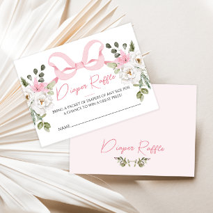 Croquette Roze Bow Baby shower Luier Raffle Kaart Visitekaartje
