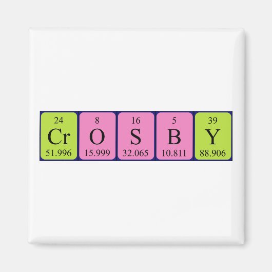 Crosby periodieke lijstnaam magnet (Voorkant)