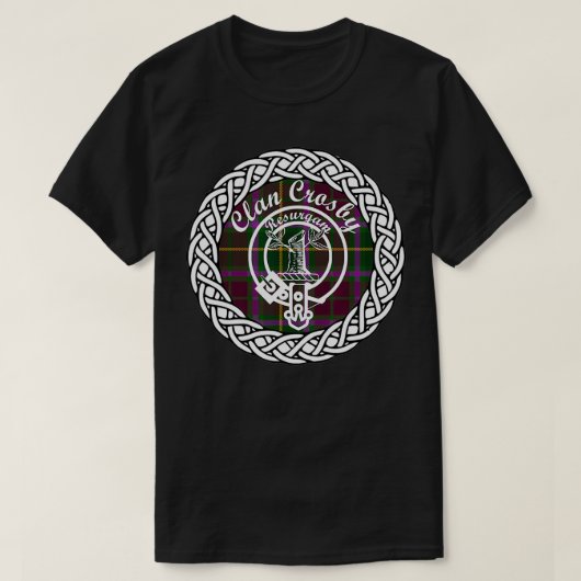 Crosby surname last name Scottish Tartan Clan Cres T-shirt (Design voorkant)