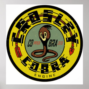 Crosley Cobra Engine in verouderde stijl gereprodu Poster