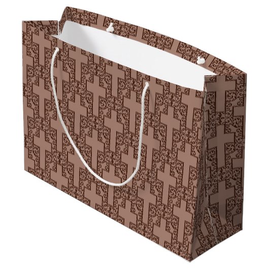  Cross-20-Brown-GIFT BAG L Large Cadeautasje (Achterkant Gekanteld)