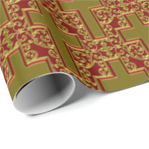 Cross-23-Red en Gold Cadeaupapier