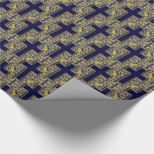Cross-24-Blue en Gold Cadeaupapier