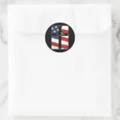 Cross Amerikaanse vlag doorn God Jezus geloof Ronde Sticker (Tas)