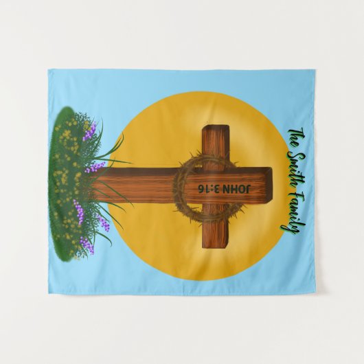 Cross and Crown of Thorns Wandkleed (Voorkant (horizontaal))