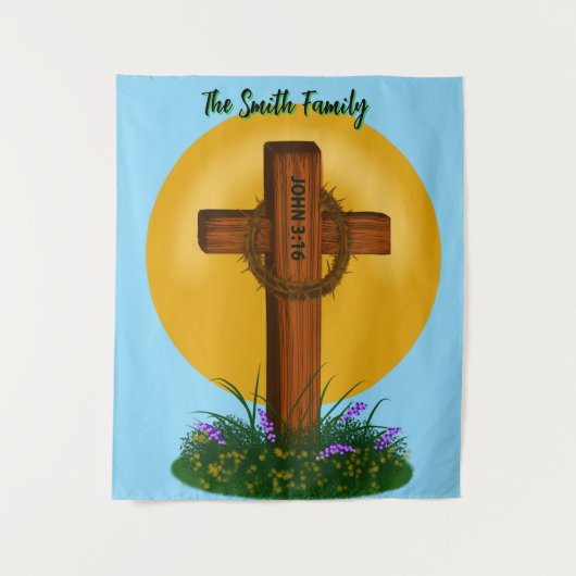 Cross and Crown of Thorns Wandkleed (Voorkant)