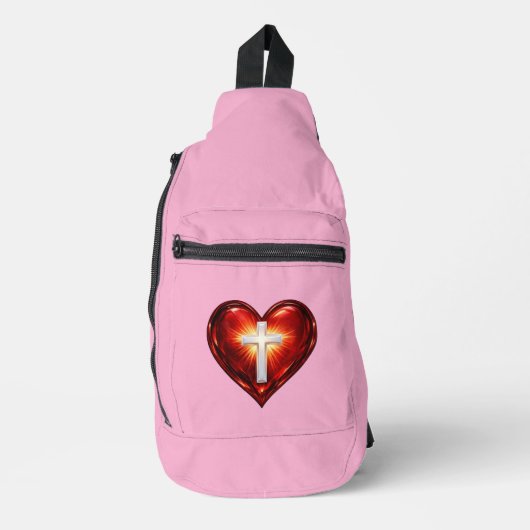 Cross and Heart Sling Bag (Voorkant)