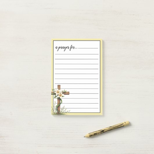 Cross and Lilies War Room Prayer Post-it® Notes (Op bureau)