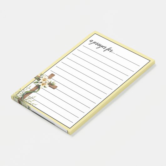 Cross and Lilies War Room Prayer Post-it® Notes (Schuin)