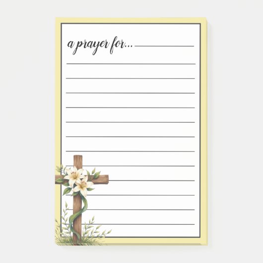 Cross and Lilies War Room Prayer Post-it® Notes (Voorkant)