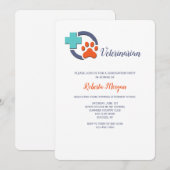 Cross and Paw Veterinarian Graduation Party Kaart (Voorkant / Achterkant)