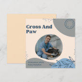 Cross And Paw Veterinarian Photo Graduation Party Kaart (Voorkant / Achterkant)