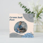 Cross And Paw Veterinarian Photo Graduation Party Kaart (Staand voorkant)