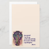 Cross and Tree Christelijk briefpapier (Voorkant / Achterkant)