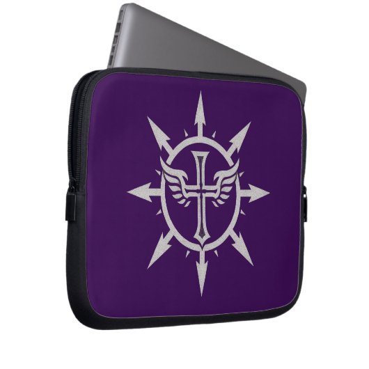"Cross and Wings Emblem" Electronics Bag Laptop Sleeve (Voorkant Rechts)