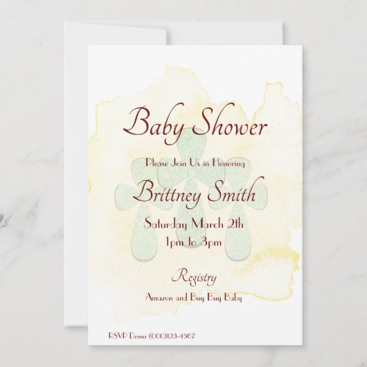 Cross Baby shower Uitnodiging (Voorkant)