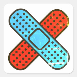 Cross Bandage Bandaid Vierkante Sticker