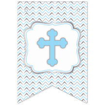 Cross-banner-blauw en zilver