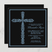 Cross-Baptism Christening Boy Baptisme Inture Kaart (Voorkant / Achterkant)