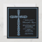 Cross-Baptism Christening Boy Baptisme Inture Kaart (Voorkant)