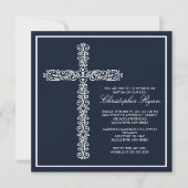 Cross-Baptism Christening Boy Baptisme Inture Kaart (Voorkant)