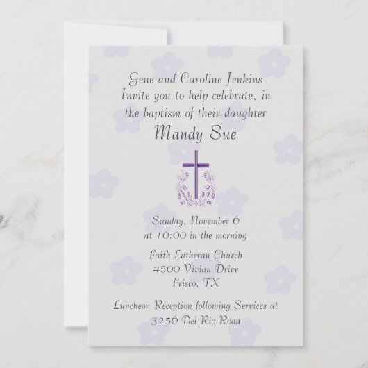  Cross Baptism Uitnodiging (Voorkant)
