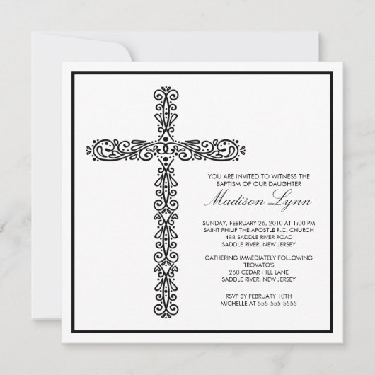 Cross Baptisme Christening Baby Baptisme Indeling Kaart (Voorkant)