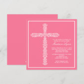 Cross-Baptisme Christening Girl Baptisme Inture Kaart (Voorkant / Achterkant)