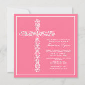 Cross-Baptisme Christening Girl Baptisme Inture Kaart (Voorkant)