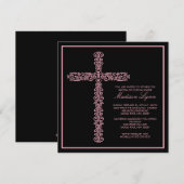 Cross-Baptisme Christening Girl Baptisme Inture Kaart (Voorkant / Achterkant)
