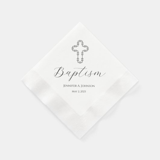 Cross Baptisme Paper Napkin Servet (Hoek)